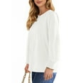 thumbnail image 3 of UVN Plus Size Tops for Women Pleated Long Sleeve Shirts Dressy Casual Crewneck Fall Blouses, 3 of 8