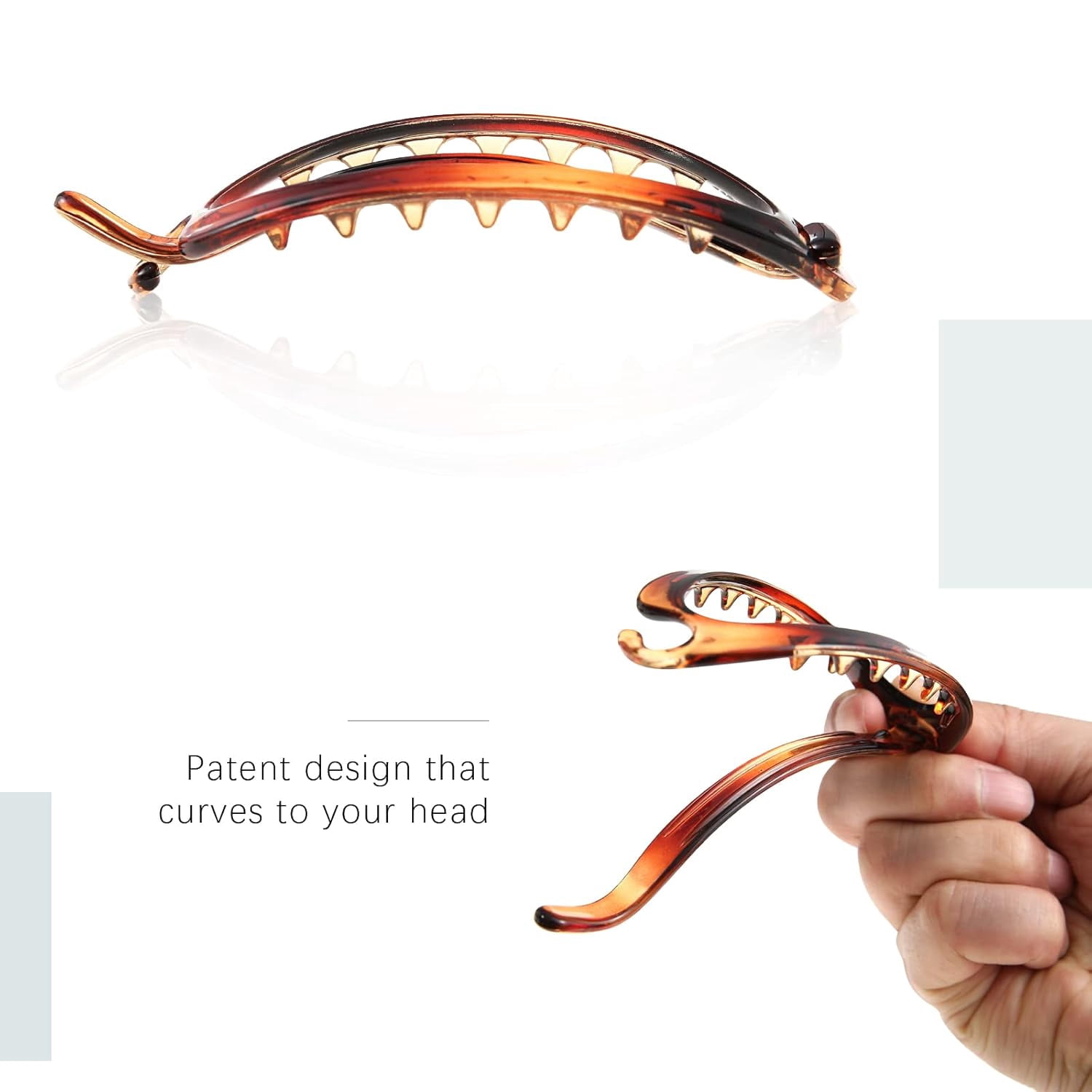 French Concord Hair Clips Claw - 6Pcs Side Slid Flat Hair Clips for Volume Strong Hold No Slip Grip Hair Claw Clips for Women Girls Thick Thin Hair (Tortoiseshell(Small,3.35 inches))