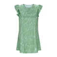 thumbnail image 3 of Vestido Corto de Manga Larga para Mujeres Talla Grande Cuello Redondo Manga Corta Impresión Floral, Cómodo Vestido de Verano Casual, 3 of 6