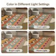 thumbnail image 7 of ODIKA 9'x12' Washable Area Rug Non-Shedding, Easy Care Orange Sunset Geometric Design Intricate and Diamond with Bold Stripes for Master Suite, California King, Under Bed, 7 of 7