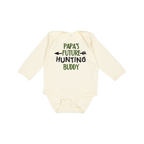 Inktastic Papas Future Hunting Buddy Boys or Girls Long Sleeve Baby Bodysuit