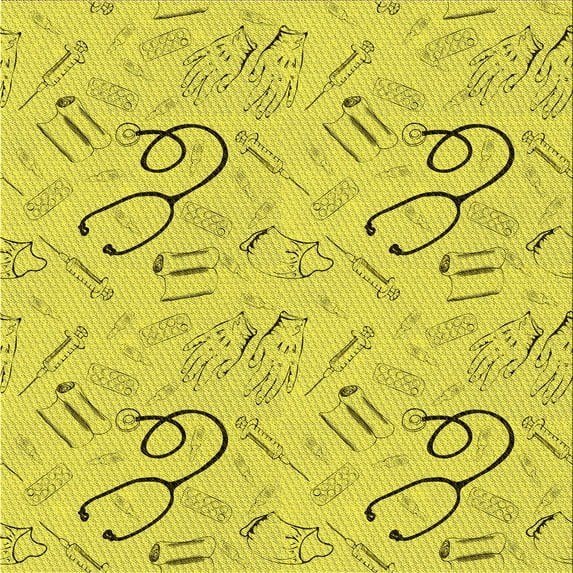 Ahgly Company Indoor Square Patterned Canary Yellow Area Rugs, 8' Square