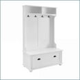 thumbnail image 3 of Hall Tree with Shoe Bench & Hooks | Classic Coastal Style, White | Solid Wood Feet & Storage Cubbies | White | MDF, 3 of 12