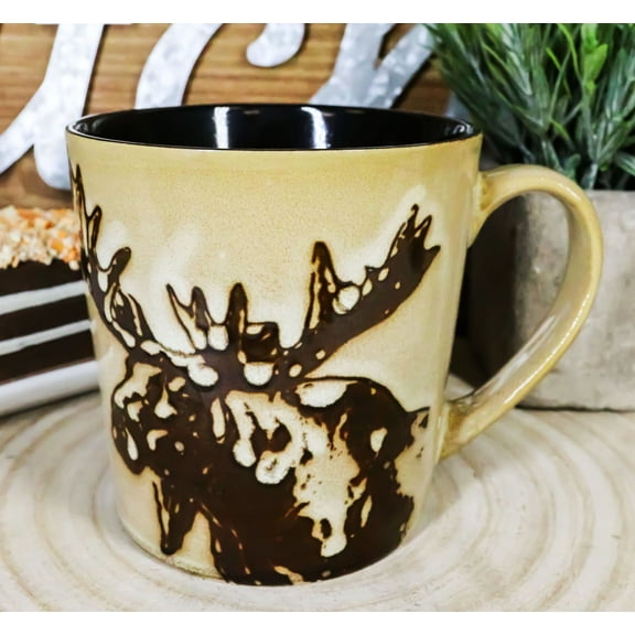 Pack Of 2 Rustic Western Emperor Giant Stag Elk Moose Deer Coffee Mugs Cups