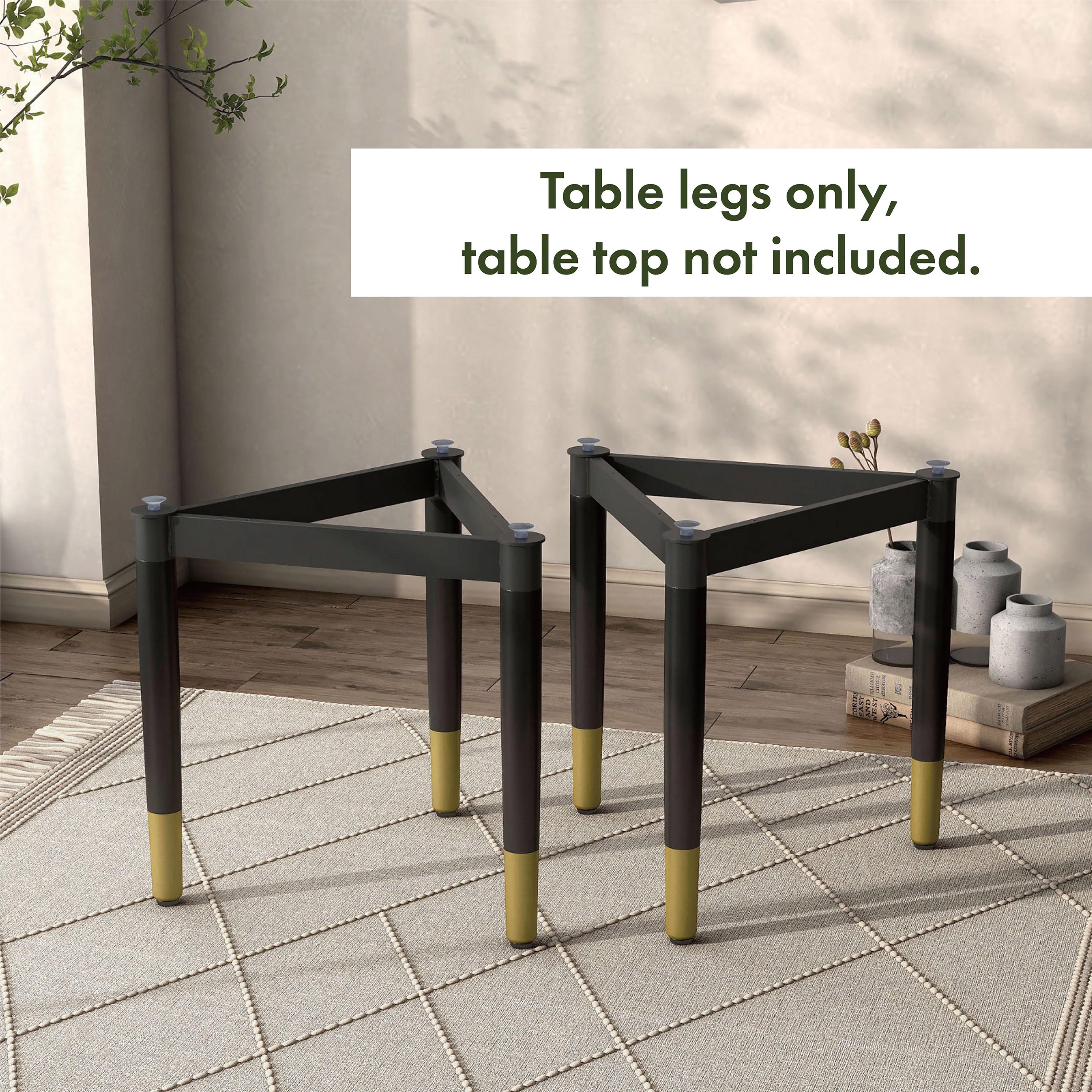Furniture of America Modu Solid Wood Black Coffee Table Base Legs (Set of 2)