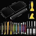 thumbnail image 5 of 24 Pcs Clay Sculpting Tools Kits Polymer Clay Tools DIY Set with Roller, Acrylic Sheet, Scraper Backing Board, Round Circle Shape Cutter, Shaping for Art Craft, 5 of 7