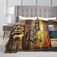 thumbnail image 4 of Music Note Blanket Vintage Guitar Throw Blanket Retro Music Print Plush Blanket Fleece Fuzzy Super Soft Warm Cozy Flannel for Couch Bed Sofa Gift for Kids Teens Adult 60"x50", 4 of 6