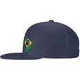 thumbnail image 4 of Wikjxiz Brasil Flag of Brazil Hats for Men Women Adjustable Flat Bill Brim Trucker Hats Hip Hop Baseball Cap Black, 4 of 8