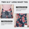 thumbnail image 6 of Pioneer Flower Floral Print Pattern Apron-Garden Aprons for Women with Pockets-Cotton Linen Waterproof Kitchen Cooking Gardening Aprons Adjustable for Kitchen,Cooking,BBQ and Salon 33x27 Inch, 6 of 7