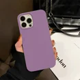 thumbnail image 1 of Liquid Silicone logo Case For iPhone 14 13 Pro Max Original Soft Cover Coque for iPhone 13 12 11 Mini X XR XS 8 7 SE Cases Blackcurrant For iPhone X XS, 1 of 6