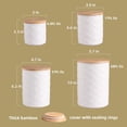 thumbnail image 5 of Ceramic Canisters Sets for Kitchen Countertop, Relief Food Storage Jar with Bamboo Lid, Stackable Container for Flour, Coffee, Pasta, Cereal, Tea, Cookies, Sugar, Spices, Pack of 4 (White), 5 of 7