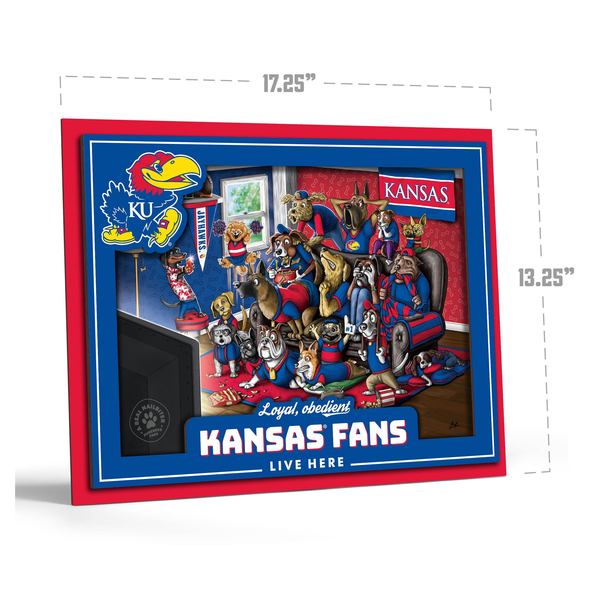 IDNA Kansas Jayhawks 13.25" x 17.25" Purebred Fans Wall Art