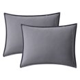 thumbnail image 5 of Mainstays Soft Velvet Stripe Quilted Pillow Sham, Soothing Grey, Standard/Queen, 2 Pack, All Ages, 5 of 7