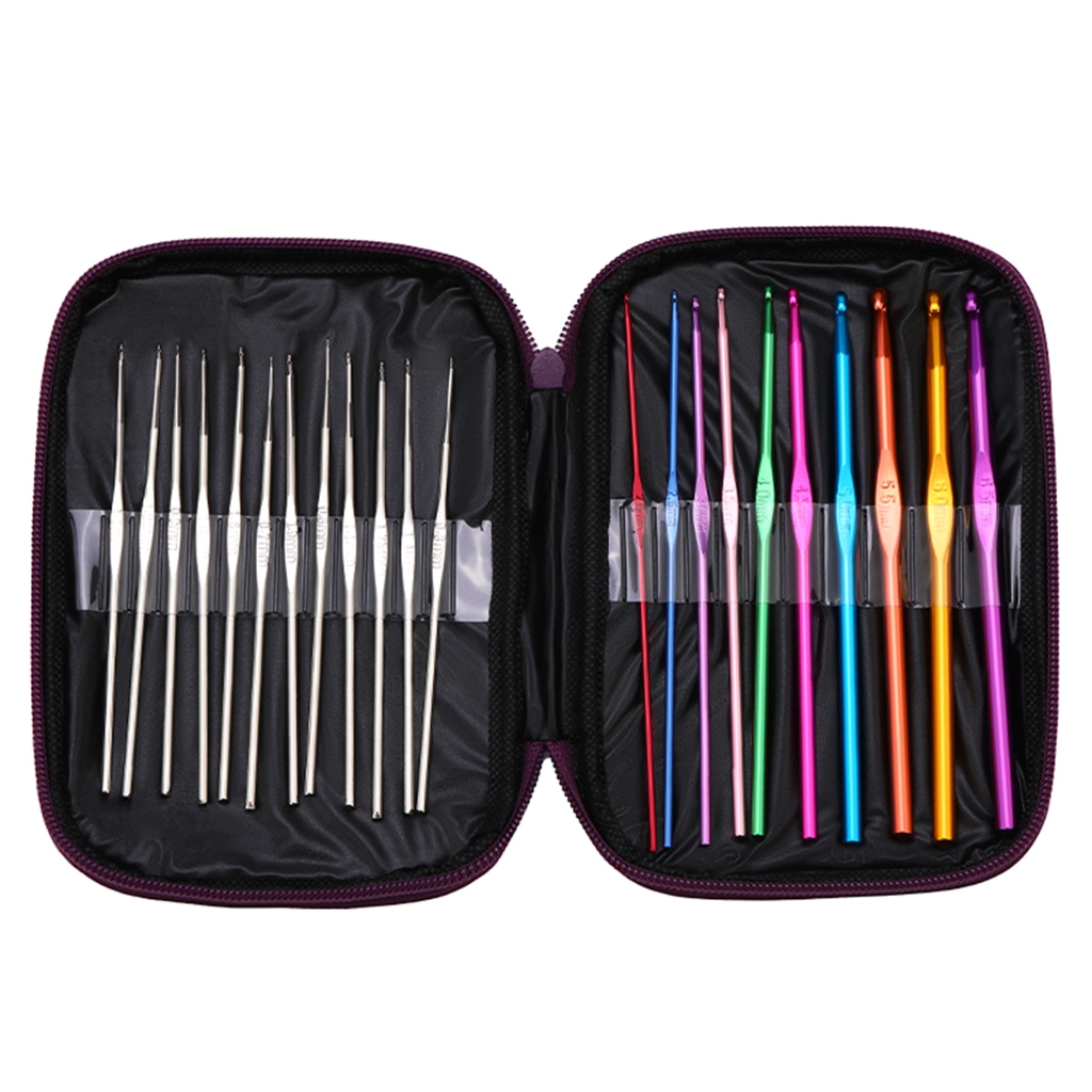 Ergonomic Crochet Hook Set with Crochet Yarns Knitting Needle, Crochet Bag, Stitching Marker, Embroidery Scissor