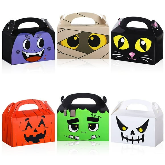 Spooktacular Treat Box Set for Kids - 18 Fun Halloween Favor Boxes Featuring Pumpkins and Ghosts for School Parties and Classroom Celebrations