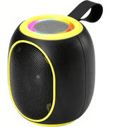 Mini Bluetooth Speaker with Bass Subwoofer, Portable Wireless Speaker with RGB Light, Built-in Microphone, USB/TF Support, Surprise Gift for Music Lovers(Black Yellow)