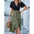 thumbnail image 6 of Women'S 2025 Sleeveless Spring Summer Dresses Casual Boho Crewneck Floral Boho Cocktail Party Dresses Green XL, 6 of 9