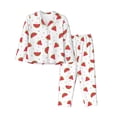 thumbnail image 1 of Balery Hand Drawn Watermelon Conjunto de Pijama con Estampado para Mujer, Conjunto de Dos Piezas con Manga Larga, Ropa de Dormir Suave con Bolsillos, Pijamas Cómodos-Small, 1 of 7