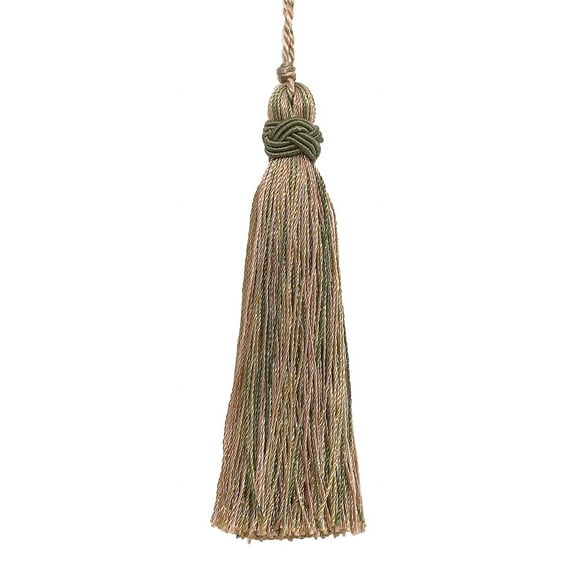 4" (10cm) Decorative Hand-crafted Tassel | Craft Tassel # ITS,, Beige Khaki Green #4567 (Khaki Green, Dark Beige, Khaki Beige) Set of 10