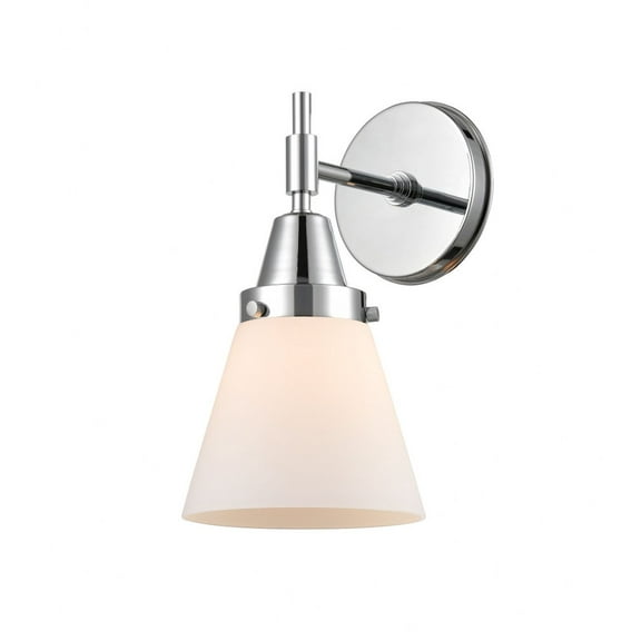 447-1W-PC-G61-Innovations Lighting-Cone - 1 Light Wall Sconce-11 Inches Tall and 6.25 Inches Wide-Polished Chrome Finish-Matte White Glass Color