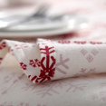 thumbnail image 5 of Adornos de decoración navideña, mantel con estampado de copos de nieve rojos, decoración para mesa de comedor, accesorios de diseño de escena del hogar, 5 of 5