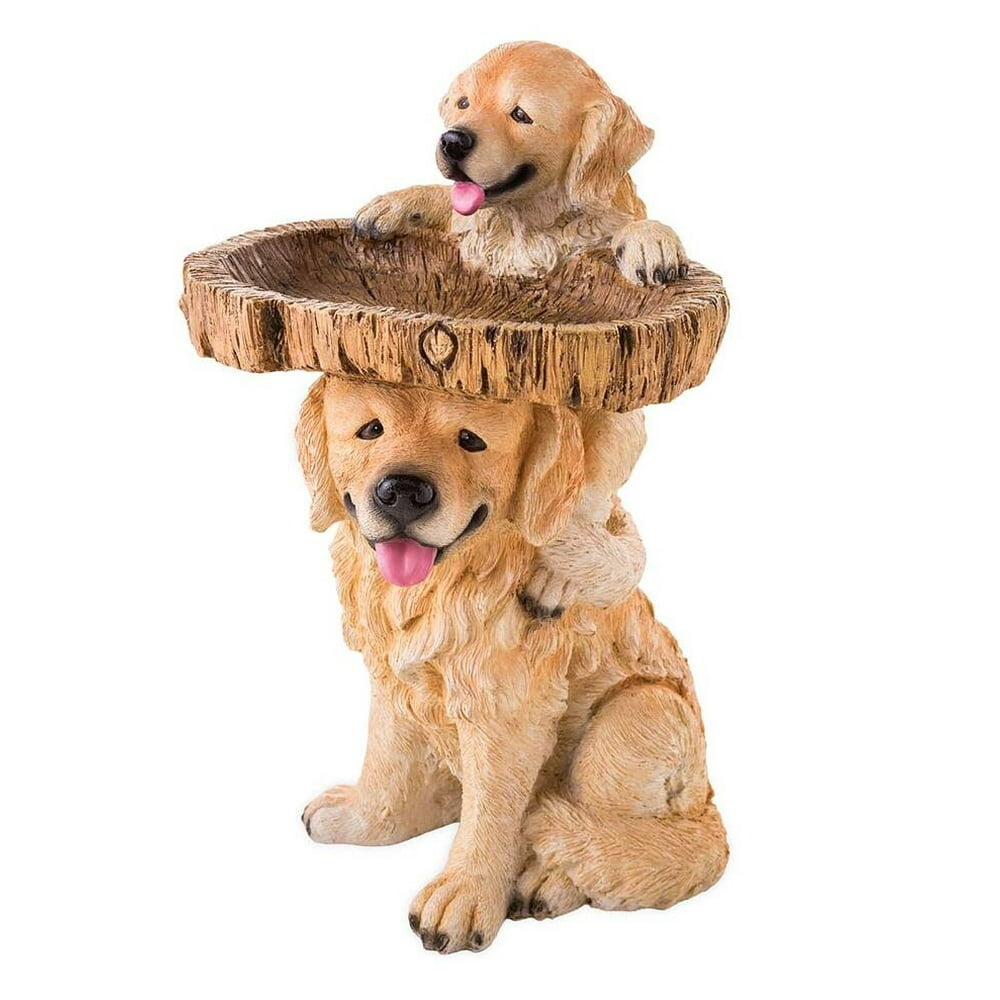 Follure Playful Puppies Birdbath Polyresin Antique Garden Bird Bath For ...