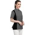 thumbnail image 3 of Short Sleeves Gray Color Zipper Chef Coat Jacket Uniform for women with Side Mesh ideal for Caterers and Culinary professional M Size, 3 of 4