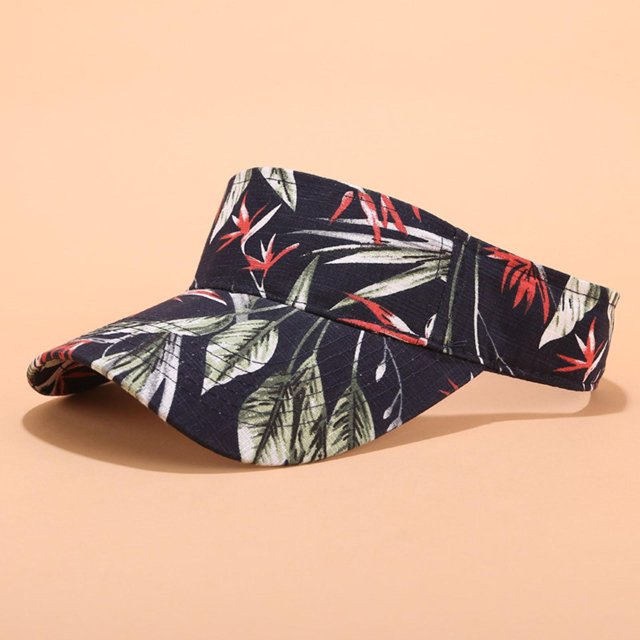 Sombrero con visera Baoblaze, gorras para deportes, pya al aire libre, estampado de hojas, negro