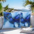 thumbnail image 4 of Ombre Gold Blue Marble Texture Outdoor Pillow Covers Pack of 2 Abstract Waves Art Waterproof Throw Pillow Covers Decorative Cushion Cases for Patio Garden Tent Balcony Couch 20x20 inch, 4 of 8