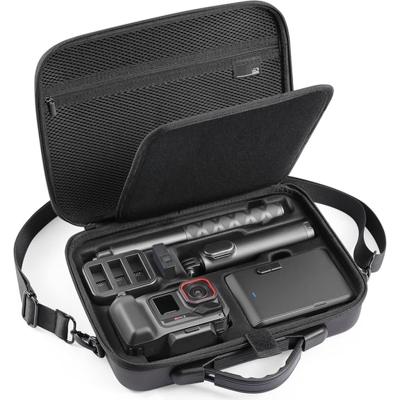 Carry Case for Insta360 ACE Pro/Ace Pro 2 Xplorer Grip Pro Flash Print Bundle Accessories Hard Storage Travel Bag extension Cage for Insta 360 Mini 2-in-1 Tripod/114cm Selfie Stick