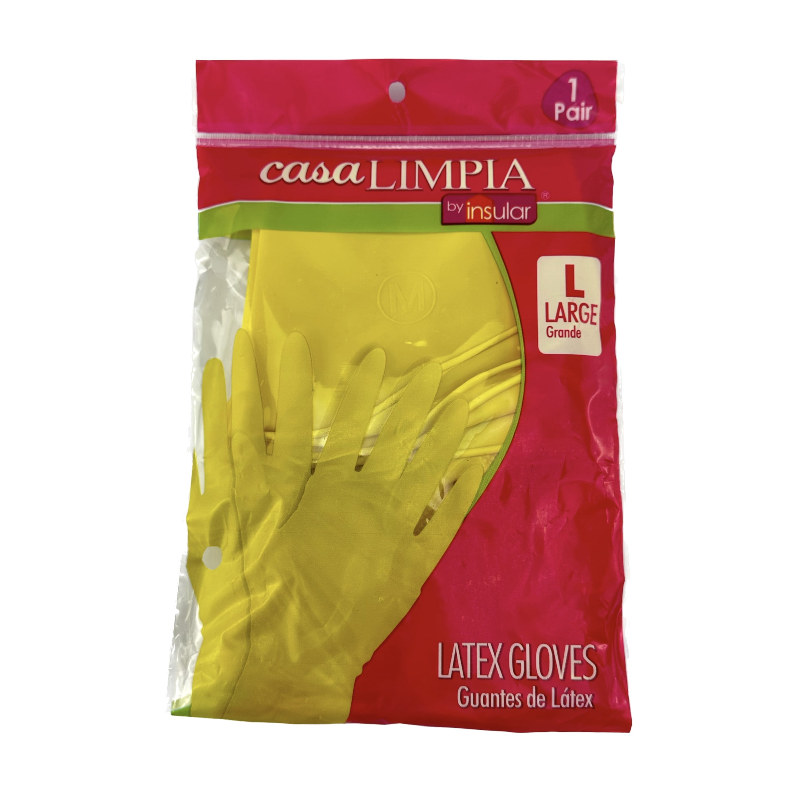 Casa Limpia Large Yellow Latex Multipurpose Cleaning Gloves