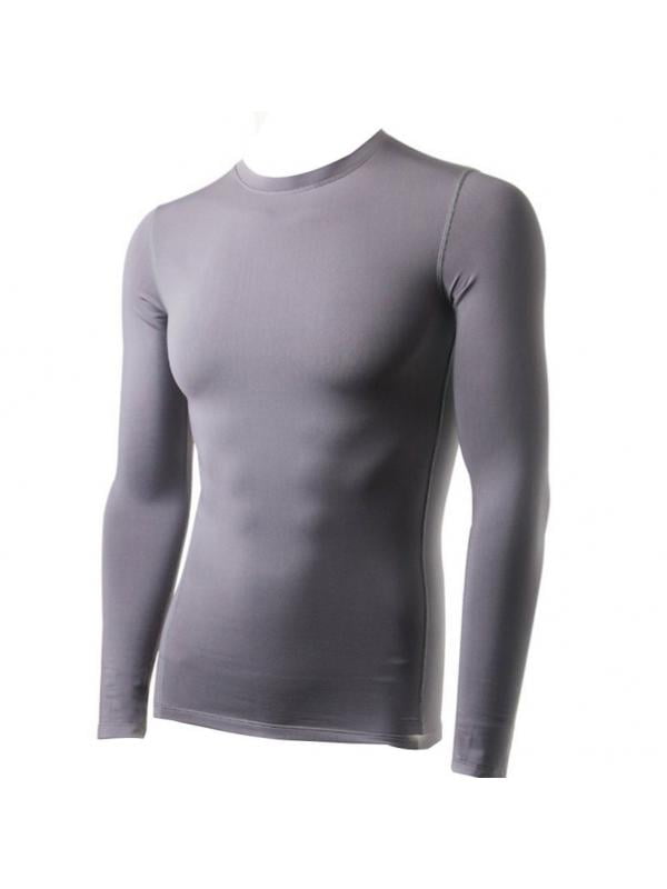 Compression Mens Long Sleeves Top Shirt Base Layer Thermal Sport Gym Cycling 