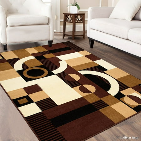 abstract brown area rug squares allstar geometric shapes formal contemporary traditional dark
