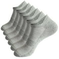 thumbnail image 1 of Xiao Hua 8 pares de calcetines tobilleros, calcetines finos de algodón, calcetines invisibles de corte bajo deportivos grises finos con tira en el talón, 1 of 5