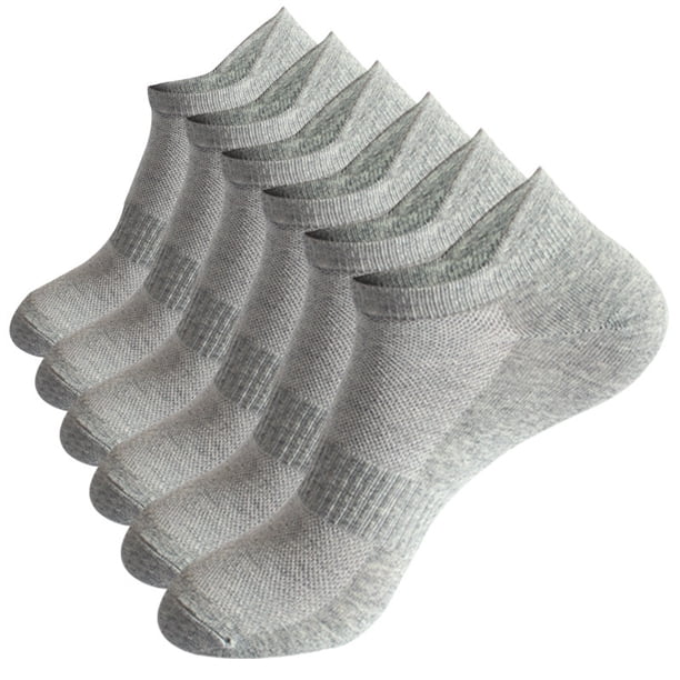 Xiao Hua 8 pares de calcetines tobilleros, calcetines finos de algodón, calcetines invisibles de corte bajo deportivos grises finos con tira en el talón