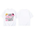 thumbnail image 4 of Hwmodou Girls Kids 100 Days Of School Print Crewneck Loose Short Sleeve Spring T-Shirts Simple Fashion,3-13Y, 4 of 4