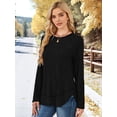 thumbnail image 5 of Long Sleeve Shirts for Women Fall Sweaters Casual Tunic Tops Loose Fit Winter Clothing Black XXL, 5 of 7