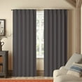 thumbnail image 2 of Kotton Culture Pinch Pleated Blackout Curtains for Traverse Rod Room Darkening Thermal Insulated Window Curtains for Sliding Door, Patio Door, Room Divider W(50"+50") L95 (2 Panels, Dark Grey), 2 of 9