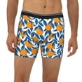 thumbnail image 2 of Men'S Boxer Briefs, Cute Orange Blue Leaves Soft And Breathable Mens Underwear Boxer Briefs With Widen Waist, 2 of 2