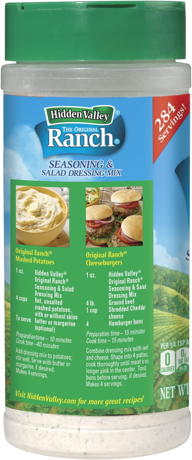 Hidden Valley Original Ranch Salad Dressing Seasoning Mix Gluten Free Keto Friendly 1 Canister Walmart Com Walmart Com