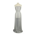 thumbnail image 2 of Zelouf Cassidy Biadere Floral Lace  , Sewing, DIY, Crafts Fabric by the Yard, Steel/ivory, 3 Yard, 2 of 2