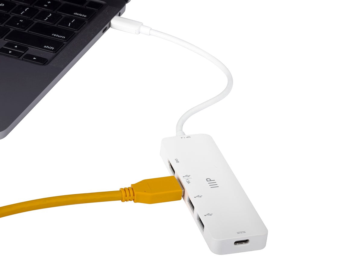 Monoprice 5-in-1 USB-C to 4K HDMI Display Adapter and USB Hub (4K@60Hz) Fast Charge, 100W PD 3.0, Docking Station Dongle for MacBook Air Pro and More