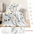 thumbnail image 5 of Yellow Black Leaves Blanket Soft Cozy Warm Throw Blanket for Couch, Plush Fuzzy Flannel Fleece Blankets for Sofa, Rustic Botanical Branches Bed Blankets Lightweight Gifts for Women, 32"x48", 5 of 9