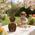 thumbnail image 6 of Xecvkr Handwoven Rattan Easter Bunny Figurine Rustic Natural Sustainable Holiday Garden Home Decor Indoor Outdoor Weatherproof Whimsical Art Table Accent 1 Piece, 6 of 6