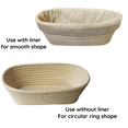 thumbnail image 4 of Banneton Bread Proofing Basket Set, 10" Oval Rattan Sourdough Basket with Dough Scraper, Bread Basket Liner for Bread Bakers, 4 of 6