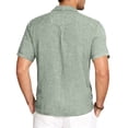 thumbnail image 4 of Zimjoy Mens Button Down Shirt Short Sleeve Casual Summer Beach Wedding Tops, Light Green XL, 4 of 4