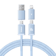 thumbnail image 3 of Cable USB 4 en 1 Baseus para iPhone 15, 16, Promax, cable de carga rápida de 60 W para iPad Pro, computadoras portátiles, cable tipo C para Xiaomi Samsung, 3 of 5