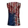 thumbnail image 5 of Usmixi Womens Tank Tops Fashion Button up Slim Knitted Ribbed Independence Day Patriotic Shirts Vest Summer Trendy USA Flag Print V-Neck Sleeveless Shirts Blouse Blue s, 5 of 5