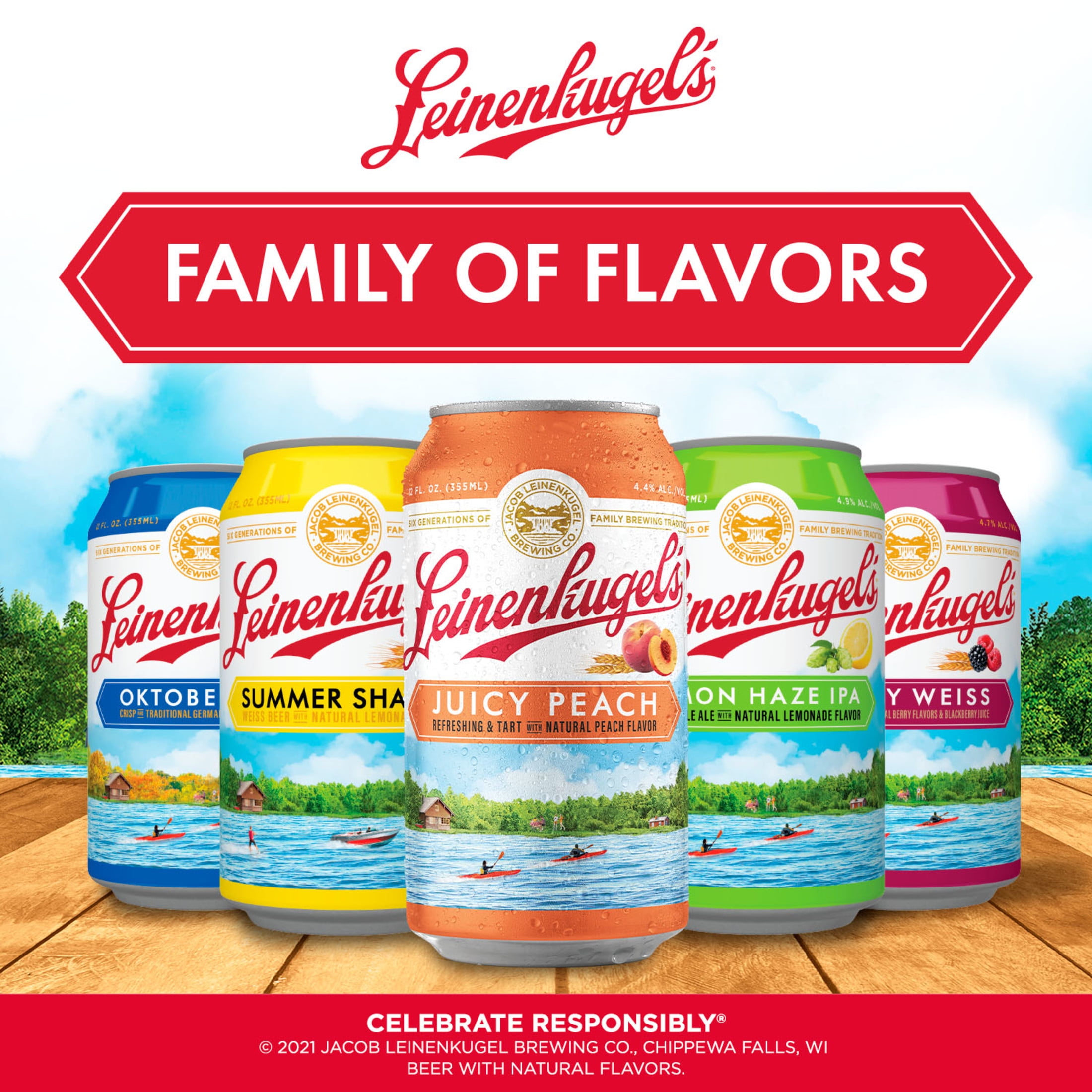 Leinenkugel's Juicy Peach Beer, 12 Pack, 12 fl oz Aluminum Cans