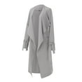 thumbnail image 5 of Lixiuxyad Jacket for Women Women's Open Front Long Trench Coats Long Sleeve Slim Casual Pockted Windproof Overcoat With Belt Gray, 5 of 5